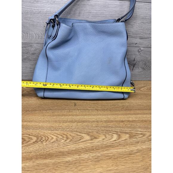 Coach Edie Turnlock Light Blue Triple Compartment Shoulder Bag 57125 - Picture 14 of 14